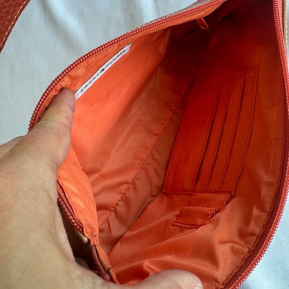 Tommy Hilfiger Leather Orange Shoulder Bag 12”x6” - Picture 7 of 13